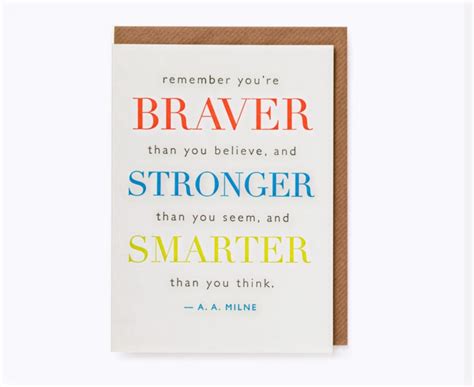 braver stronger smarter quote greeting cards|Stronger Than You Think Card .